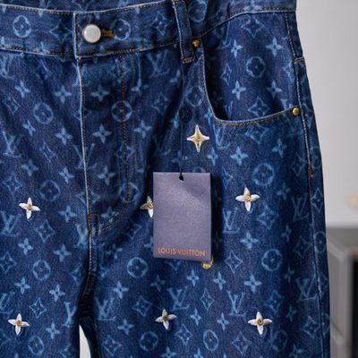 Louis Vuitton Monogram Embroidered Denim Skate Trousers — 6