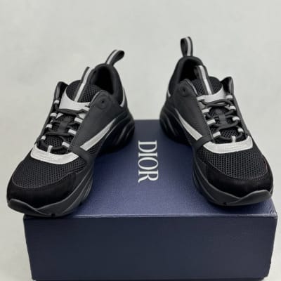 Dior B22 Black Silver technical mesh and calfskin sneakers — 4