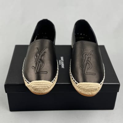 Saint Laurent black Nappa leather espadrilles — 3