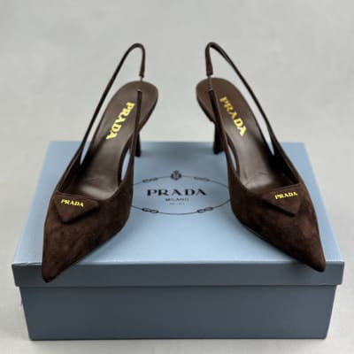 Prada slingback triangle-logo pumps — 4