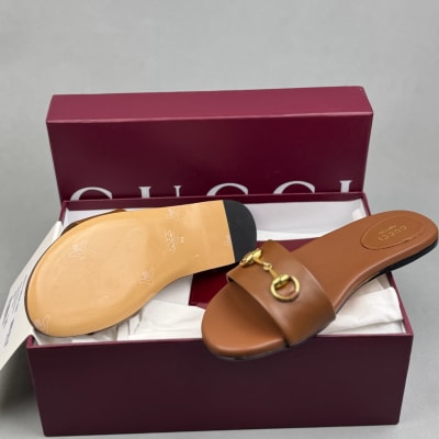 Gucci Horsebit slides in brown leather
