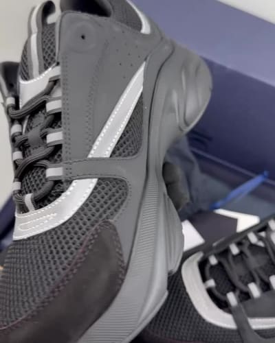 Dior B22 Black Silver technical mesh and calfskin sneakers — 5