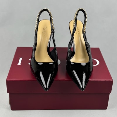 Gucci Signoria patent leather slingback pumps — 3