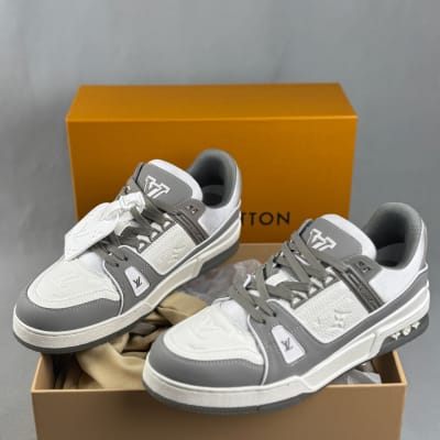 Louis Vuitton LV Trainer sneakers in grey and white leather
