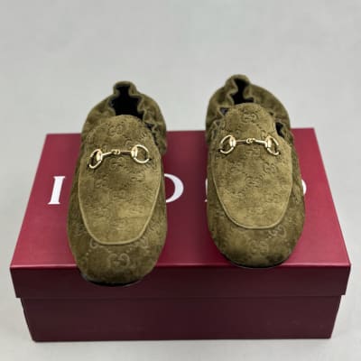 Gucci women's dark green suede loafers — 3