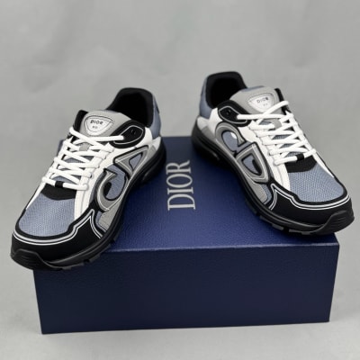 Dior B30 sneakers in a blue, grey, and white colorway — 4