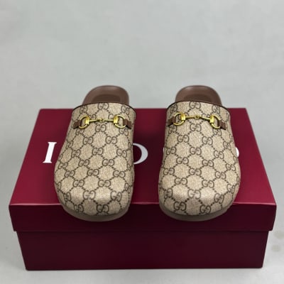 Gucci Women's Mule with Horsebit in GG Supreme canvas — 3