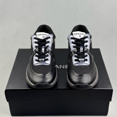 Chanel Fabric & Laminated Calfskin Stretch CC Sneakers — 3