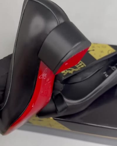 Christian Louboutin Mamaflirt model black leather pump shoes — 5