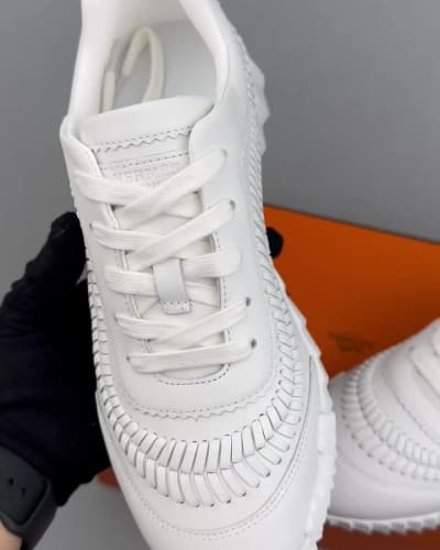 Hermès Bouncing sneakers, crafted from braided calfskin leather — 5