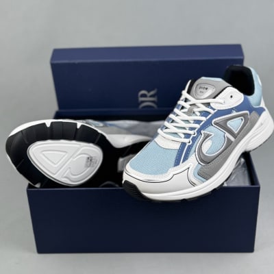 Dior B30 sneakers in light blue and grey technical mesh