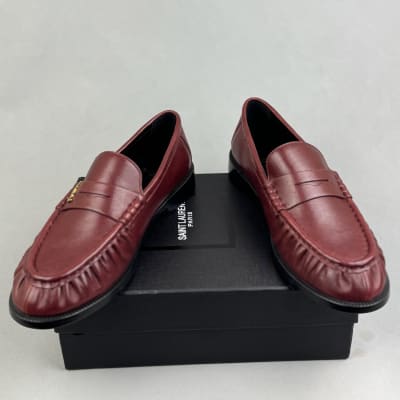 Saint Laurent burgundy leather "Le Loafer" loafers — 4