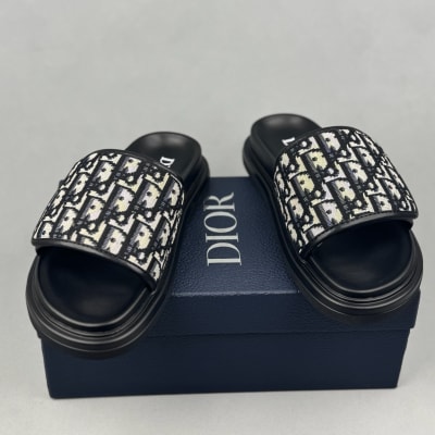 Dior Aqua sandals in black and beige Dior Oblique jacquard — 4