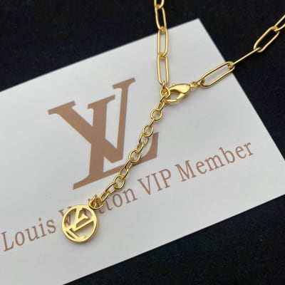 Louis Vuitton gold tone chain necklace and Bracelet — 6