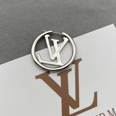 Louis Vuitton Louise silver hoop earrings — 6
