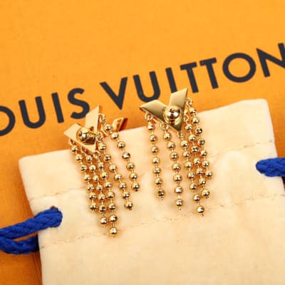 Louis Vuitton Essential V Fringe gold-tone earrings — 4