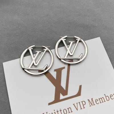 Louis Vuitton Louise silver hoop earrings — 4