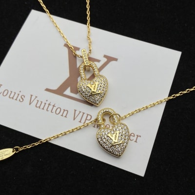 Louis Vuitton heart-shaped lock necklaces and earrings — 4