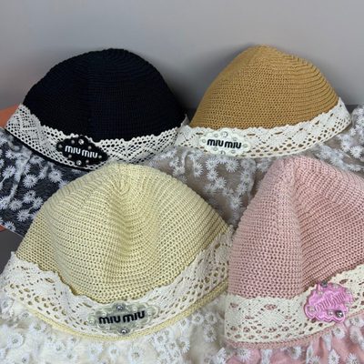Miu Miu pink daisy lace sun hat — 7