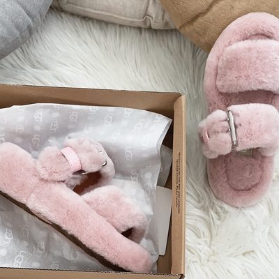 UGG Women's Oh Yeah is a fluffy sheepskin sandal — 5