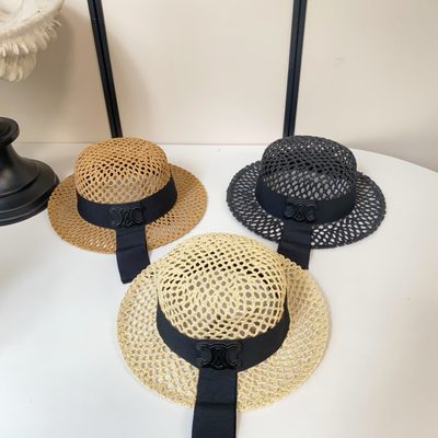 Celine Triomphe straw boater hat — 8
