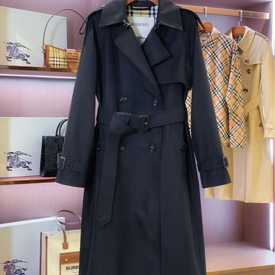 Burberry Long Gabardine Fitzrovia Trench Coat