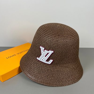Louis Vuitton crochet-stitched brown bucket hat — 5
