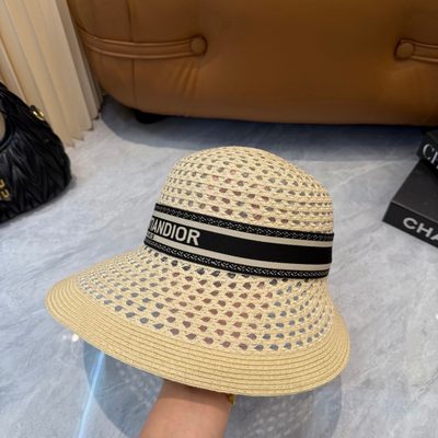 Dior D-Bobby Large Brim Straw Hat — 6