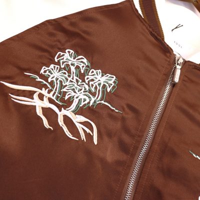 Rhude brown and cream satin souvenir jacket — 4