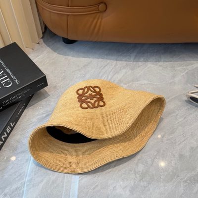 Loewe Anagram Raffia Bucket Hat — 7