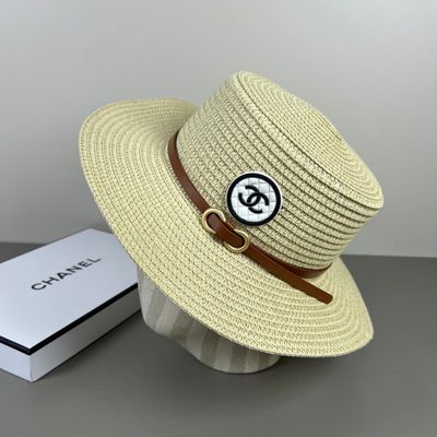 Chanel woven straw sun hat — 5