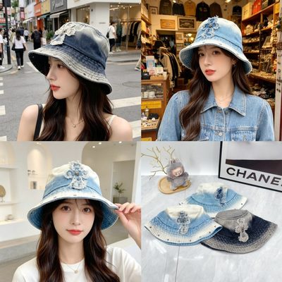 Chrome Hearts light-wash denim bucket hat — 11