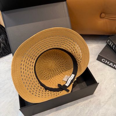 Dior D-Bobby Large Brim Straw Hat — 4
