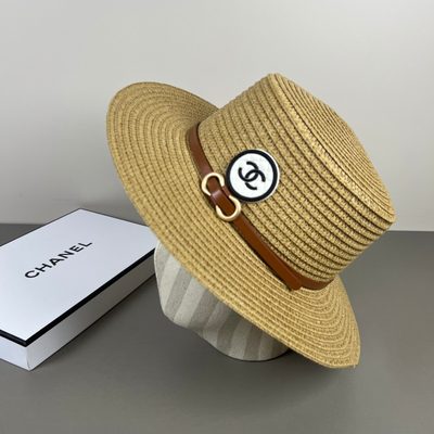 Chanel woven straw sun hat — 5