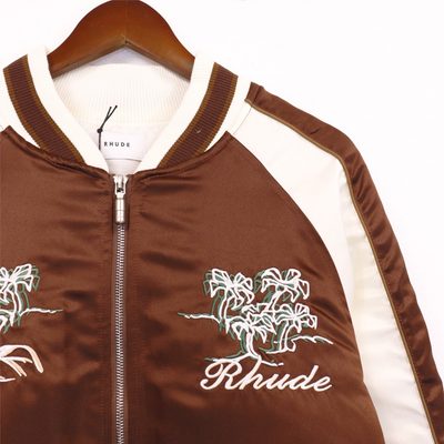 Rhude brown and cream satin souvenir jacket — 3