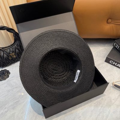 Dior D-Bobby Large Brim Straw Hat — 4
