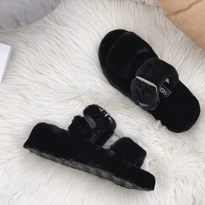 UGG Women's Oh Yeah is a fluffy sheepskin sandal — 6