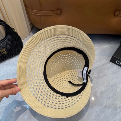 Dior D-Bobby Large Brim Straw Hat — 4