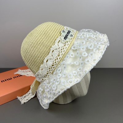Miu Miu pink daisy lace sun hat — 5