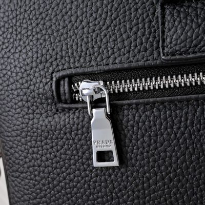 Prada black pebbled leather briefcase — 5
