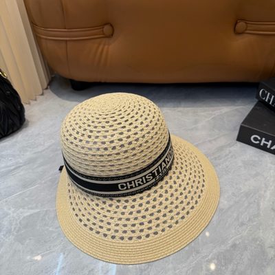 Dior D-Bobby Large Brim Straw Hat — 8