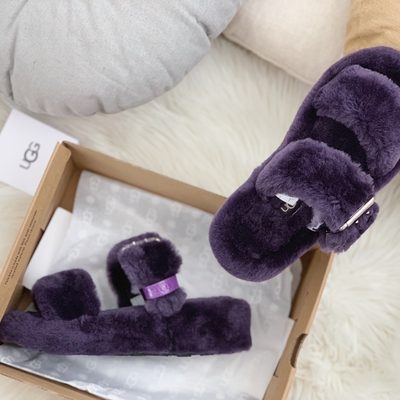 UGG Women's Oh Yeah is a fluffy sheepskin sandal — 6