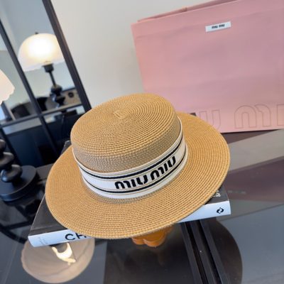 Miu Miu raffia woven hat — 3