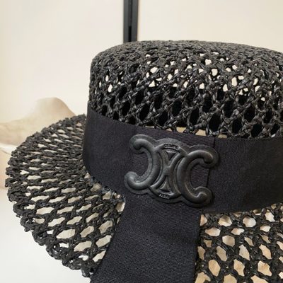 Celine Triomphe straw boater hat — 4