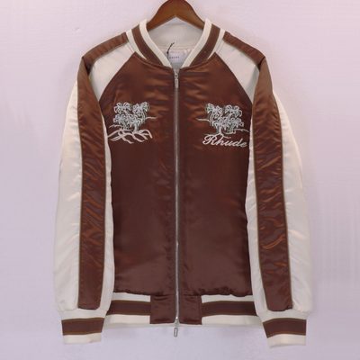 Rhude brown and cream satin souvenir jacket — 8