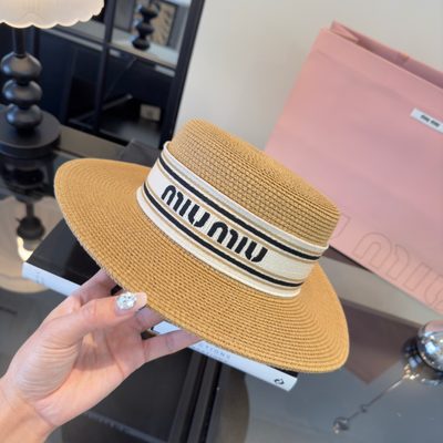 Miu Miu raffia woven hat — 6