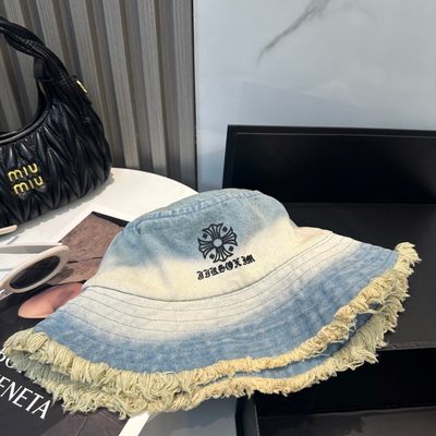 Chrome Hearts light-wash denim bucket hat — 7
