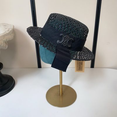 Celine Triomphe straw boater hat — 6