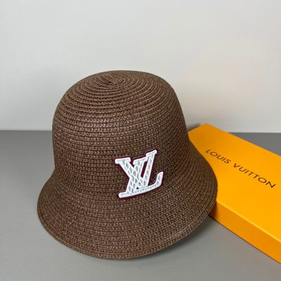 Louis Vuitton crochet-stitched brown bucket hat — 4