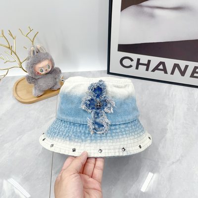 Chrome Hearts light-wash denim bucket hat — 8